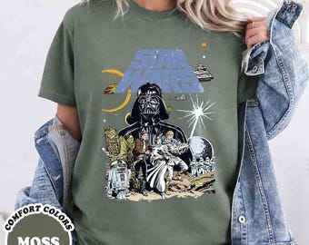 Vintage Disneyland StarWars Shirt, Retro StarWars Comfort Colors Shirts, StarWars A New Hope Faded Shirts, Disneytrip Family Tees