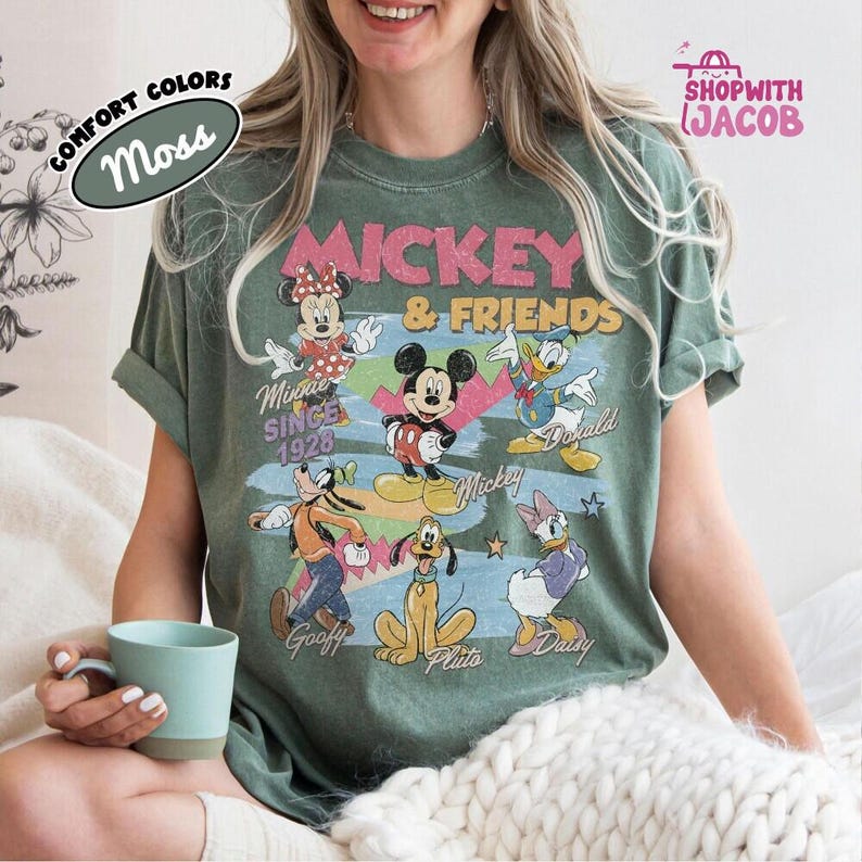 Vintage Mickey and Friends Shirt, Disneyland Characters Tee, Disneyland Magical Shirt, Mickey & Co Gift, Disneyland Family Vacation Trip Tee image 4