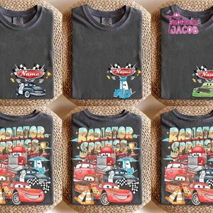 Personalized Disneyland Cars Shirt, Pixar Lightning McQueen Tee, Tow Mater, Doc Hudson, Radiator Springs Shirt, Disneyland Family Trip image 2