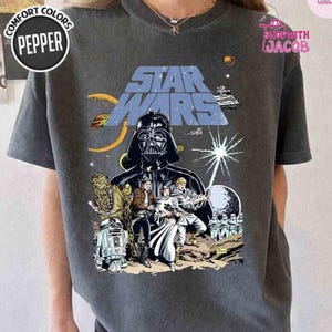 Comfort Colors Disneyland StarWars Shirt, Retro StarWars Comfort Colors Shirts, StarWars A New Hope Faded Shirts, Disneytrip Family Tees immagine 1