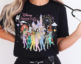 Camiseta de enfermera de Disneyland, camiseta de enfermera de princesa, camiseta de la Semana de la Enfermería, camiseta de viaje de enfermera a Disneyland, camiseta de la escuela de enfermería, grupo de enfermeras de Disneyworld