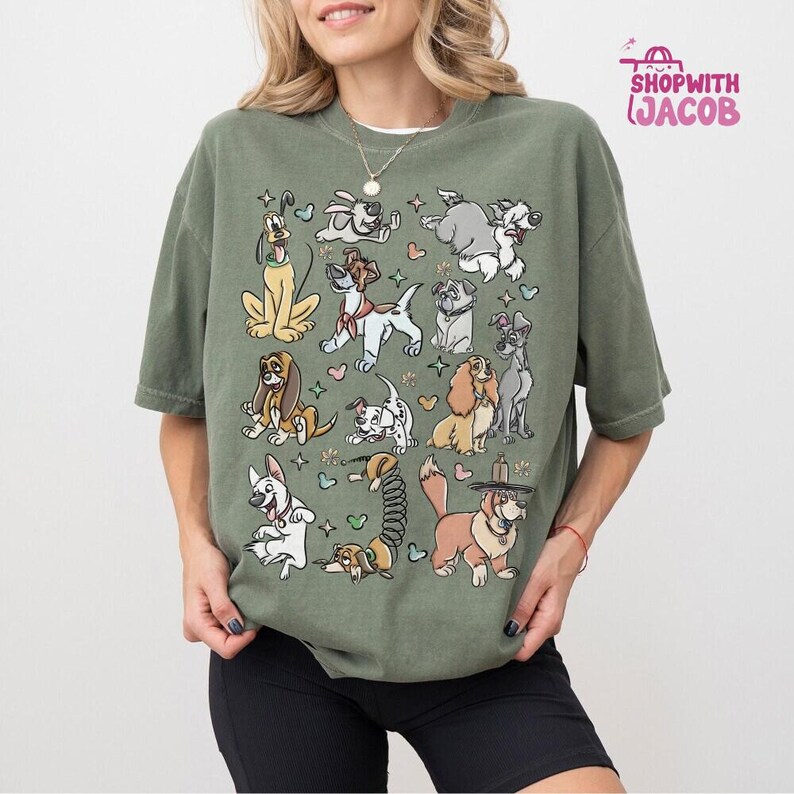 Comfort Colors Disneyland Dogs Shirt, Vintage Disneyland Dog Shirt, Lady and the Tramp Shirt, Cute Dog Gift, Disneyland Family Trip 2026 Tee image 5