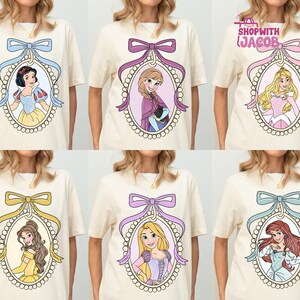 Retro Disneyland Princess Shirt, Coquette Disneyland Princess Tee, Disneyland Girl Trip Tee, Disneyland Group Shirt, Disneytrip Shirt image 1
