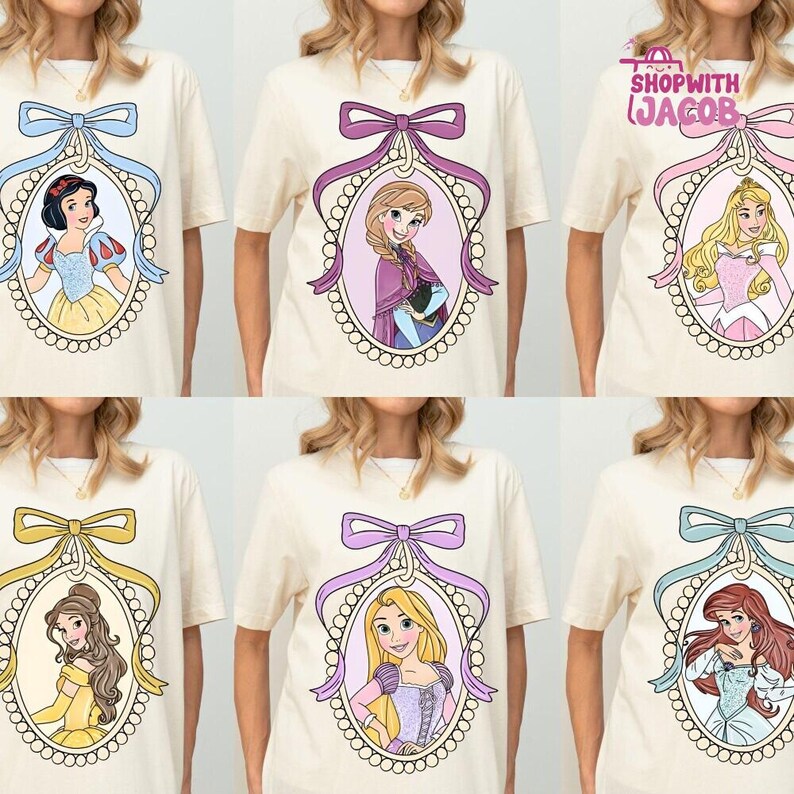 Retro Disneyland Princess Shirt, Coquette Disneyland Princess Tee, Disneyland Girl Trip Tee, Disneyland Group Shirt, Disneytrip Shirt image 1