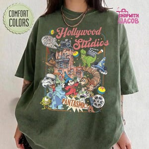 Comfort Colors Disneyland Hollywood Studios Shirt, Retro Mickey & Friends Hollywood Tower tee, Disneyland Toy Story Shirt,Starwars Shirt image 4