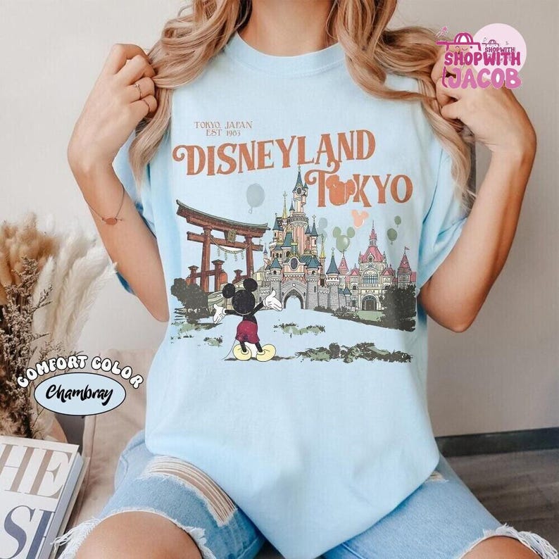 Retro Disneyland Tokyo Mickey & Friends Comfort Shirt, The Happiest Place On Earth, DisneySea Tokyo Vacation Tee, Disneytrip Japan Shirt image 3