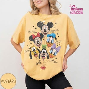 Retro Mickey and Friends Balloon Shirt, Mickey Minnie Donald Daisy Goofy Pluto, Disneyland Trip Family Outfit, Cute Disneyland Friends Tee image 6