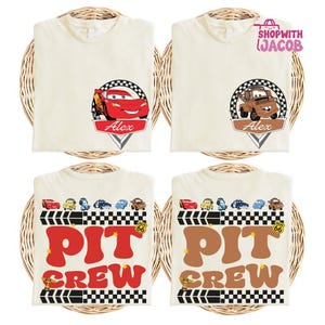 Personalized Disneyland Cars Pit Crew Shirt, McQueen Mater Birthday T-Shirt, Family Birthday Matching Shirt, Racing Cars Squad Shirt image 3