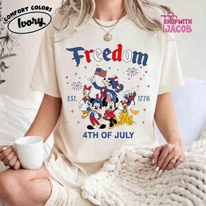 Freedom Disneyland America Fourth Of July T-Shirt, Mickey and Friends Group Shirt, Independence Day Tee, Walt Disneyworld T-shirt image 2