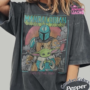 Comfort Colors Vintage Starwars This Is The Way Shirt, The Mandalorian T-shirt , Baby Yoda Shirt, Grogu Starwars Unisex Tshirt image 1