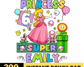 Personlig Super Princess Peach-födelsedag PNG, Prinsessan Peach Pig Png, Super Mario Png, Födelsedagsfest, Födelsedagsprinsessa Png, Digital Nedladdning