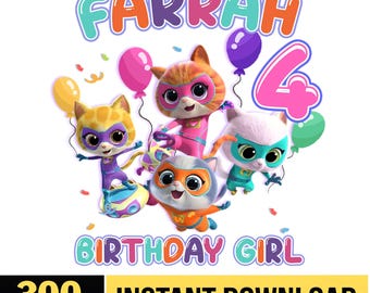 Cumpleaños de Supergatitos PNG, Música de Supergatitos Junior PNG, Supergatitos Saltando PNG, Cumpleaños de Supergatitos Familiares a Juego, Descarga Digital