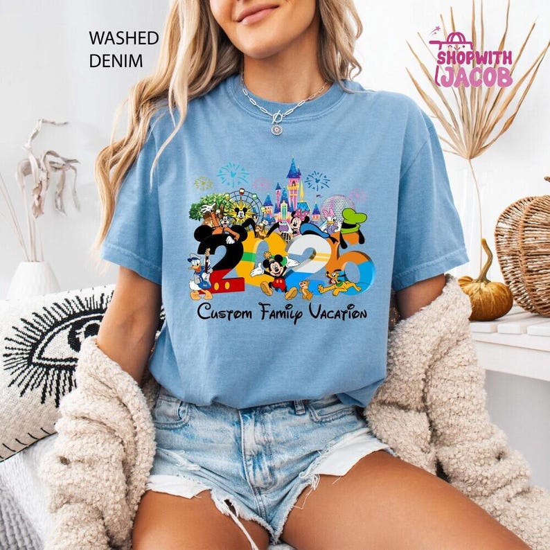 Personalized Disneyland Family Trip 2026 Shirt, Mickey And Friends 2026, Disneyland T-shirt, Custom Disneyland Tee, Disneyland Matching Tee image 3