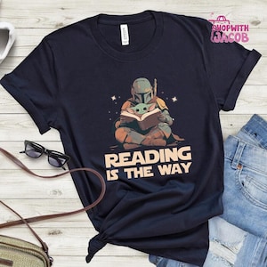 StarWars Shirt, Vintage StarWars Sweatshirt, Reading Is The Way Shirt, Starwars Disneyland Shirt, Mandalorian T-shirt, Disneyland Yoda Shirt image 1