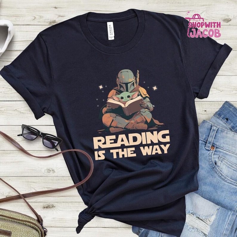 StarWars Shirt, Vintage StarWars Sweatshirt, Reading Is The Way Shirt, Starwars Disneyland Shirt, Mandalorian T-shirt, Disneyland Yoda Shirt image 1