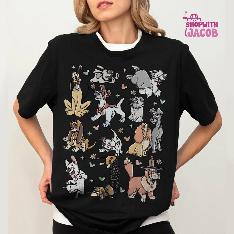 Comfort Colors Disneyland Dogs Shirt, Vintage Disneyland Dog Shirt, Lady and the Tramp Shirt, Cute Dog Gift, Disneyland Family Trip 2026 Tee image 3
