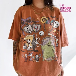 Retro Nightmare Before Christmas Shirt, Coquette Disneyland Halloween Shirt, Oogie Boogie Bash 2026 Tee, Jack Skellington Sally Shirt image 1