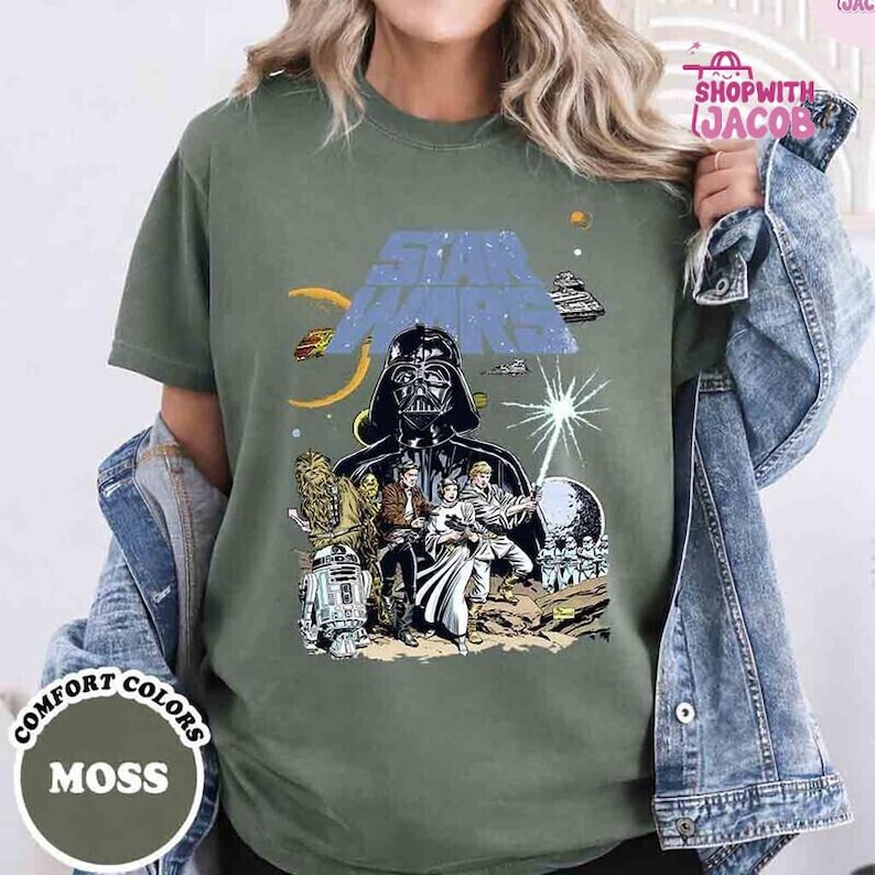 Comfort Colors Disneyland StarWars Shirt, Retro StarWars Comfort Colors Shirts, StarWars A New Hope Faded Shirts, Disneytrip Family Tees immagine 2