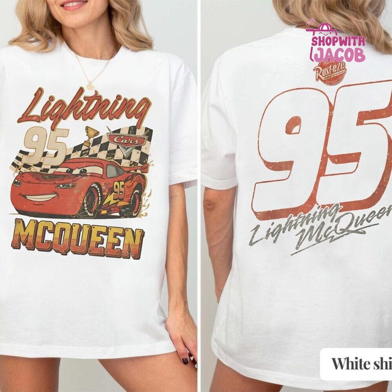 Vintage Lightning McQueen Comfort Colors Shirt, Disneyland Pixar Cars Shirt, Retro McQueen Graphic Tee, Family Vacation Trip Shirt 2026 immagine 4