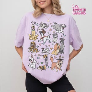 Comfort Colors Disneyland Dogs Shirt, Vintage Disneyland Dog Shirt, Lady and the Tramp Shirt, Cute Dog Gift, Disneyland Family Trip 2026 Tee image 4