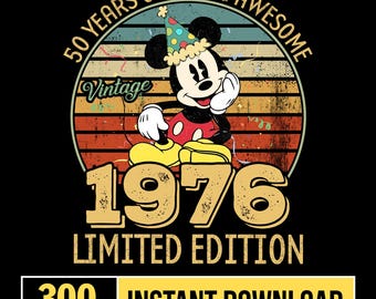 Vintage 1976 Limited Edition Mickey Sweatshirt, 50th Birthday Sweatshirt, Disneyland 50th Birthday Anniversary 2026 Shirt, Mickey Bday Shirt