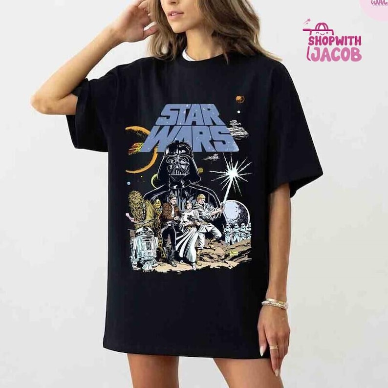 Comfort Colors Disneyland StarWars Shirt, Retro StarWars Comfort Colors Shirts, StarWars A New Hope Faded Shirts, Disneytrip Family Tees immagine 4