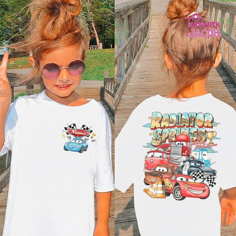 Personalized Disneyland Cars Shirt, Pixar Lightning McQueen Tee, Tow Mater, Doc Hudson, Radiator Springs Shirt, Disneyland Family Trip image 4