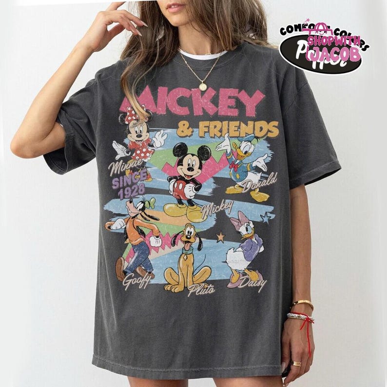 Vintage Mickey and Friends Shirt, Disneyland Characters Tee, Disneyland Magical Shirt, Mickey & Co Gift, Disneyland Family Vacation Trip Tee image 2
