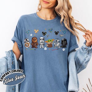 Camiseta de personaje de Star Wars, camiseta de globo de Disneyland de Star Wars, camiseta de regalo de Star Wars, camiseta de Star Wars, Baby Yoda, camiseta de vacaciones de Disneyland de Star Wars imagen 4