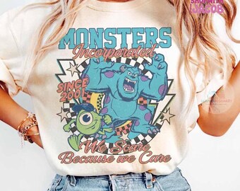 Comfort Colors Monsters Incorporated Since 2001 We Scare Because We Care T-Shirt, Sulley & Mike Monster Inc Tee, Monsters University