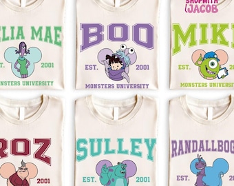 Camiseta de Monsters University, camiseta de viaje familiar, camiseta infantil de monstruos, camiseta de película de Pixar, camiseta de mejores amigos