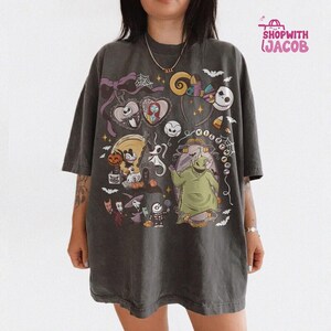 Retro Nightmare Before Christmas Shirt, Coquette Disneyland Halloween Shirt, Oogie Boogie Bash 2026 Tee, Jack Skellington Sally Shirt image 5