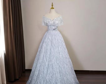 Strapless veren galajurk, sprookjesavondjurk, mooie tule prinsessenjurk, dansjurk middelbare school, afstudeerbal, verjaardagsjurk