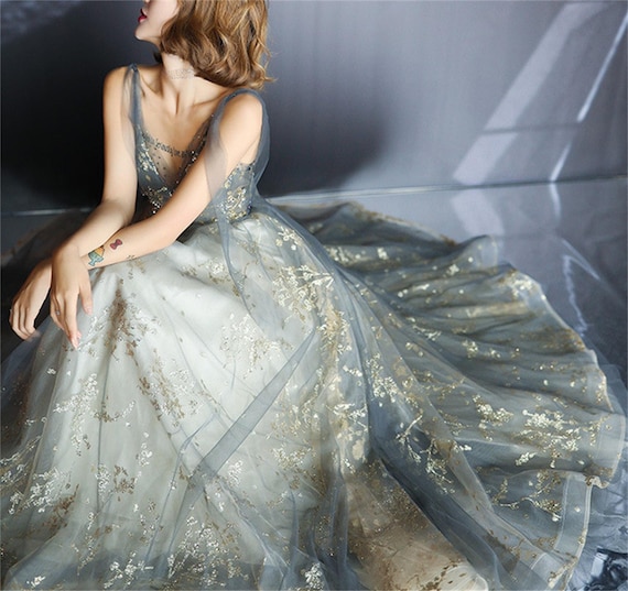 Tulle Embroidered Fairy Dress, Vintage Princess Dress, Elegant Bridal Dress, Homecoming Party Dress, Banquet Host Dress, Cottagecore Dress