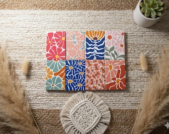 Retro Floral Magnet Set | Mid-Century Modern Kitchen Decor