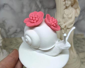 3D file - snail with base and flowers stl