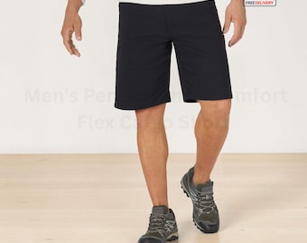 Bermuda Cargo Masculina Performance Comfort Flex, Leve e Elástica, para Uso Casual ao Ar Livre.