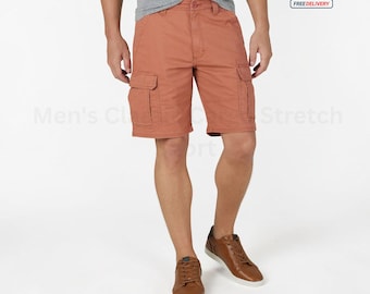 Bermuda Cargo Clássica Masculina Stretch – Roupa Utilitária Casual e Confortável para Atividades ao Ar Livre