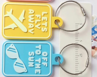 Etiqueta para equipaje de vacaciones impresa en 3D / Etiqueta de playa / Etiqueta para vacaciones familiares / Etiqueta para maleta de viaje / Lindo regalo de viaje / Accesorio de viaje de estilo personalizado