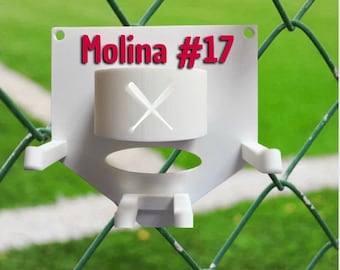 Organizador personalizado para banquillo de béisbol / Organizador personalizado para valla de béisbol / Soporte para accesorios de bates / Almacenamiento para banquillo de equipo / Nombre y número