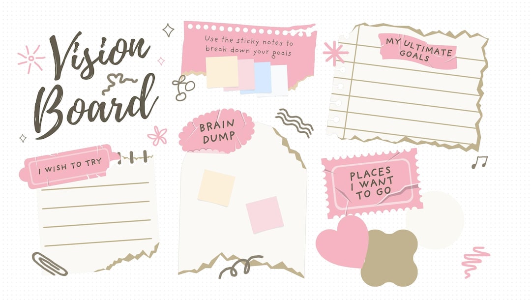 Vision Board Printable | Goal Setting Worksheet | Manifestation Planner ...