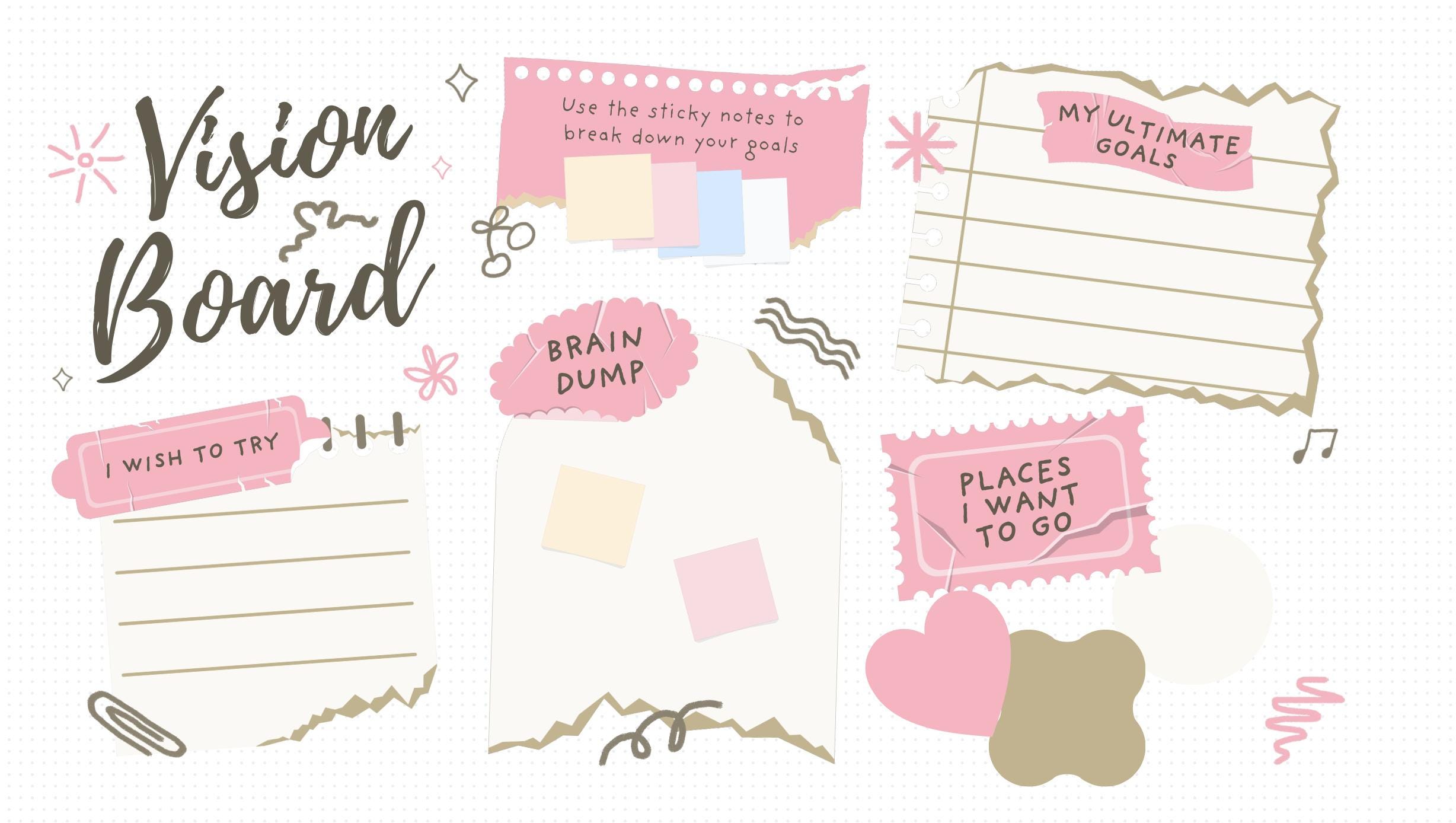 Vision Board Printable | Goal Setting Worksheet | Manifestation Planner ...