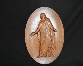 Carving of Jesus on Solid Cherry wood