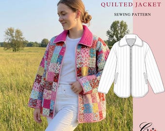 Valentine Quilted Jacket Sewing Pattern | Beginner Friendly, Sizes XXS-5XL (Instant Download)