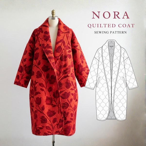 Nora quiltjas naaipatroon | Geschikt voor beginners, XXS-4XL | Patroon vest vest (direct downloaden)