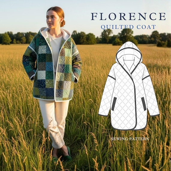Florence Quilt Coat Beginner Sewing Pattern | Sizes XXS-4XL