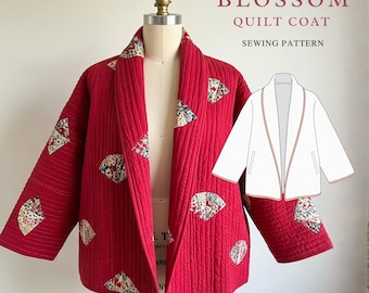 Blossom Quilt coat Sewing Pattern | beginner friendly, Sizes XXS-4XL | jacket pattern |(Instant Download)