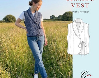 Quilted Vest Sewing Pattern | Beginner Friendly, Sizes XXS-5XL (Instant Download)