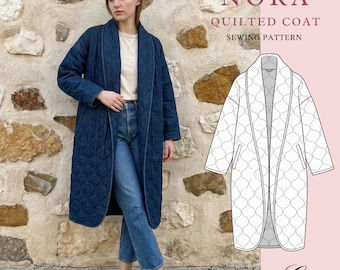 Nora Quilt Coat Sewing Pattern | Beginner-Friendly, XXS-4XL | Jacket Cardigan Pattern (Instant Download)
