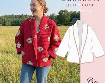Blossom Quilt coat Sewing Pattern | beginner friendly, Sizes XXS-4XL | jacket pattern |(Instant Download)